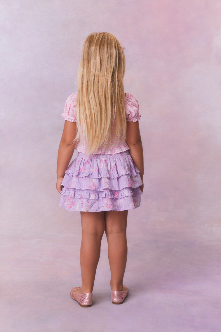 Girls Fragrance Print Cotton Billie Skirt-morningim