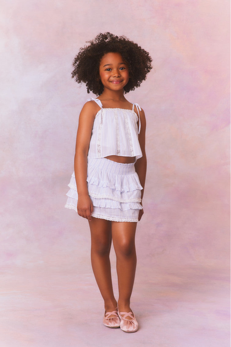 Girls Billie Cotton Stripe Skirt-morningim