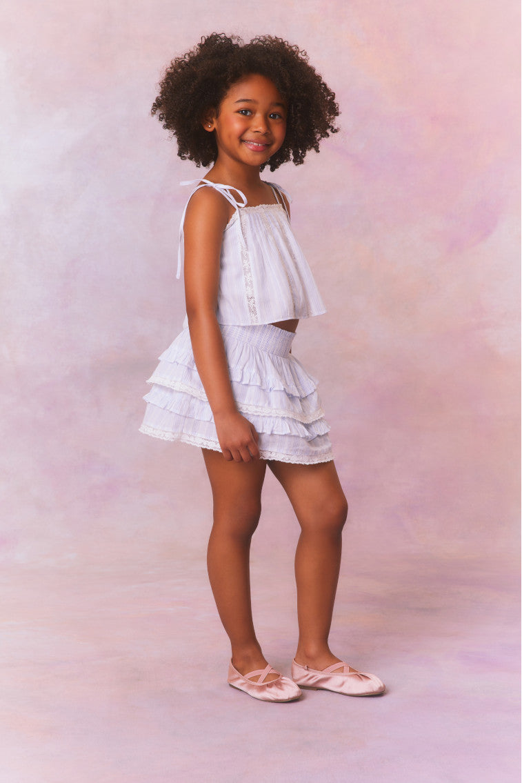 Girls Billie Cotton Stripe Skirt-morningim