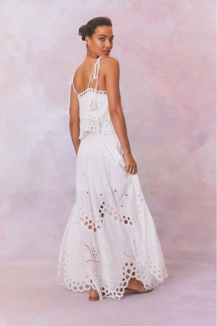 Cassaro Eyelet Cotton Maxi Skirt-morningim