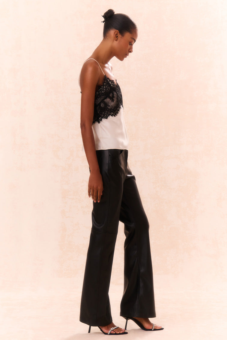 Bordeaux Vegan Leather Pants-morningim