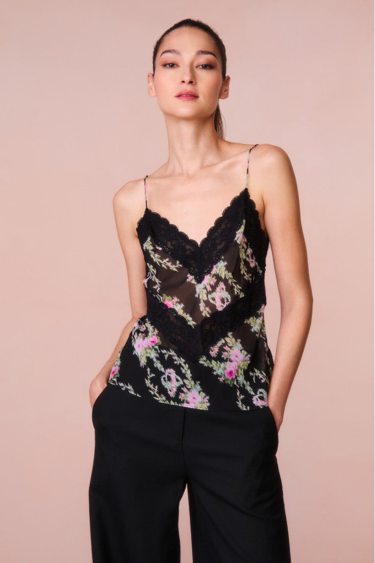 Brimsley Floral Lace-Trimmed Top-morningim