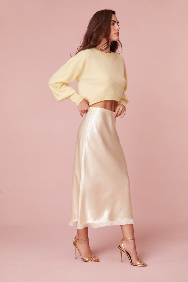 Castle Satin Midi Skirt-morningim