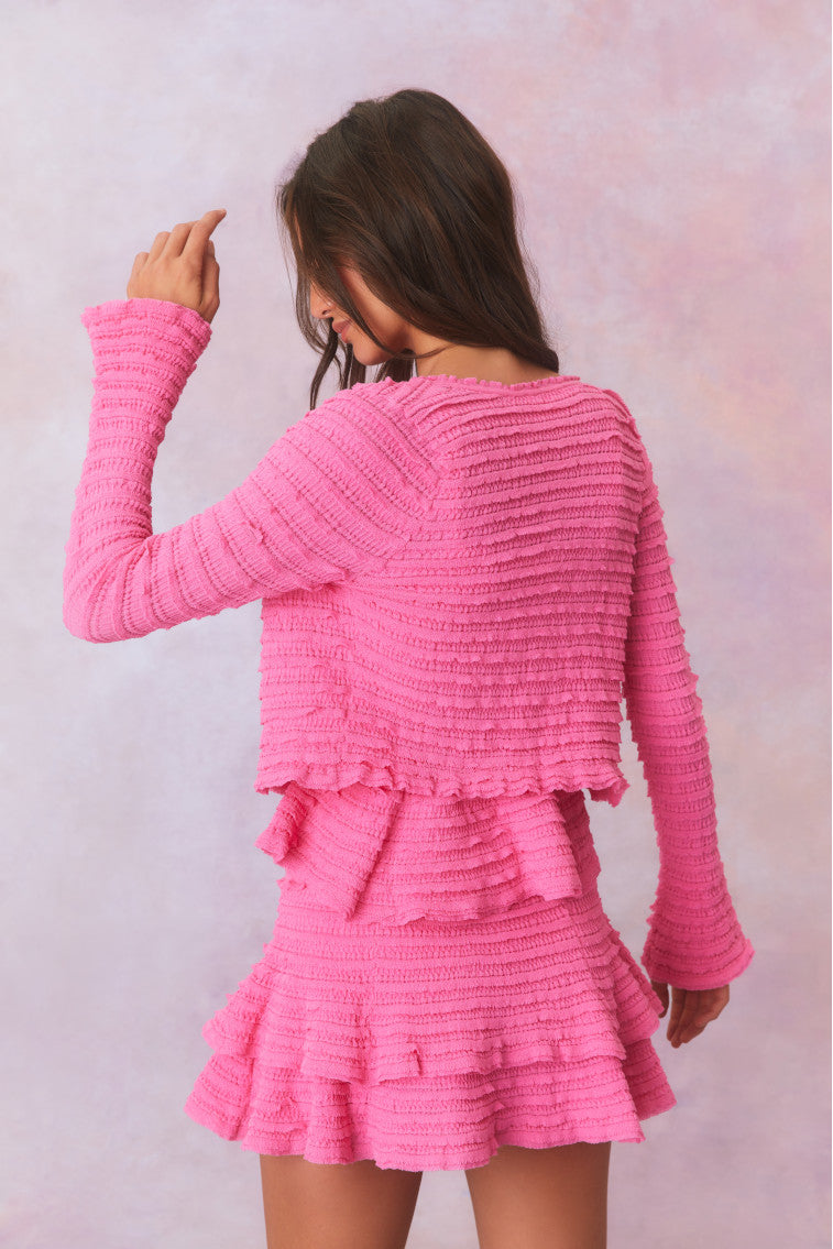 Celosia Cotton Gauze Flared Cardigan-morningim