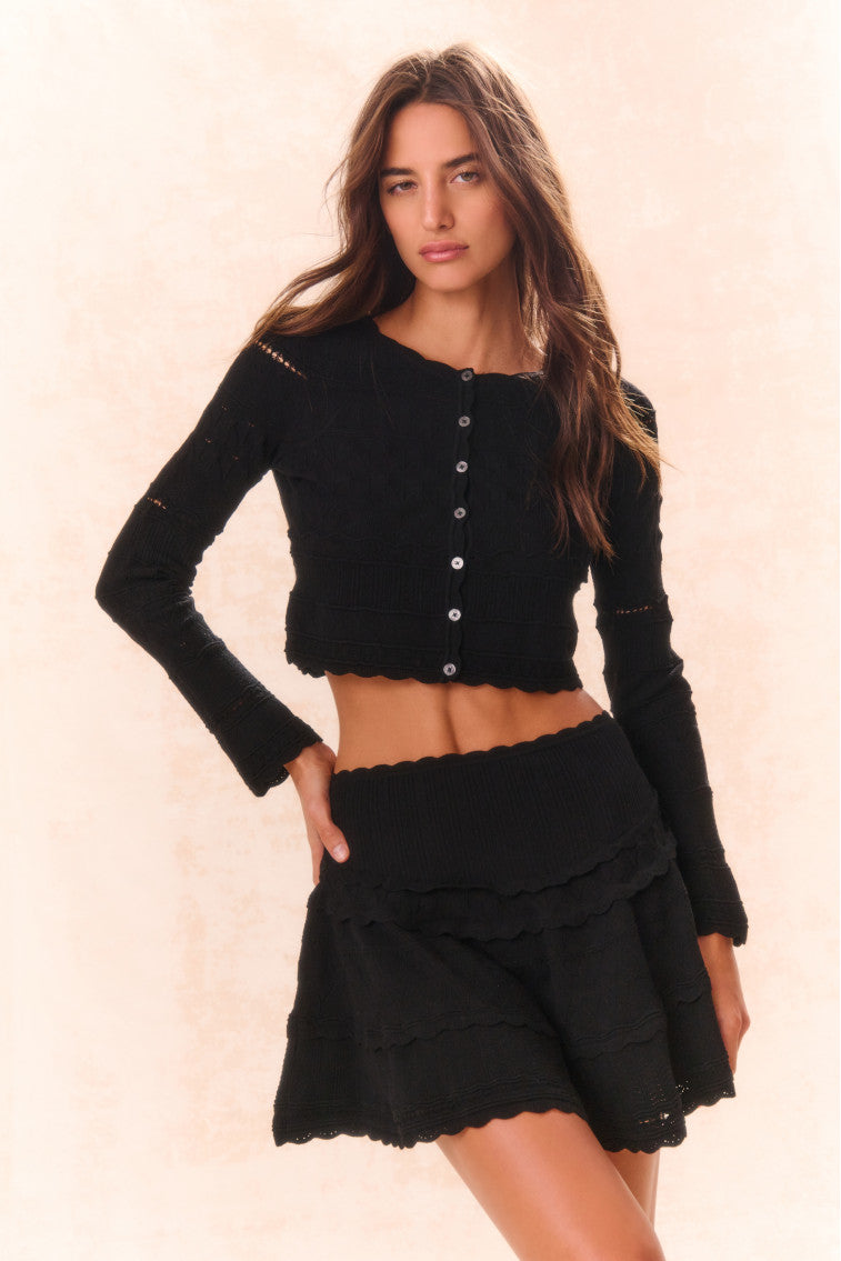 Colella Pointelle Knit Mini Skirt-morningim