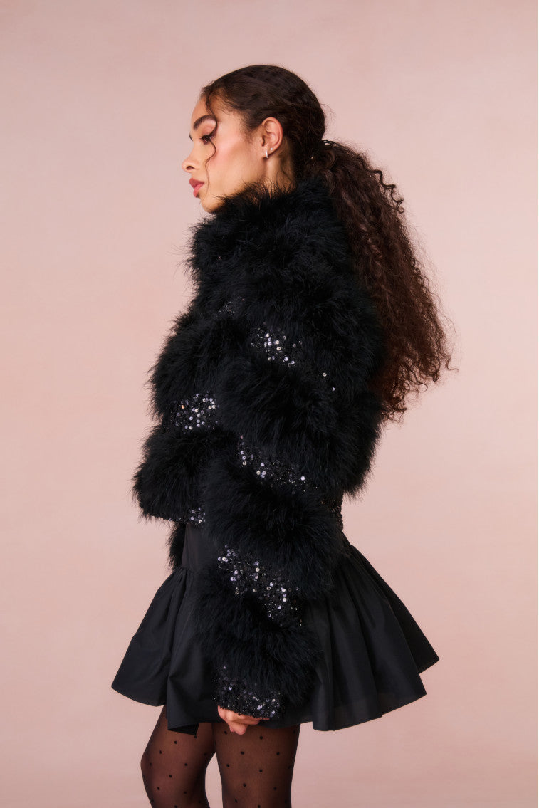 Curran Sequin Feathered Jacket-morningim