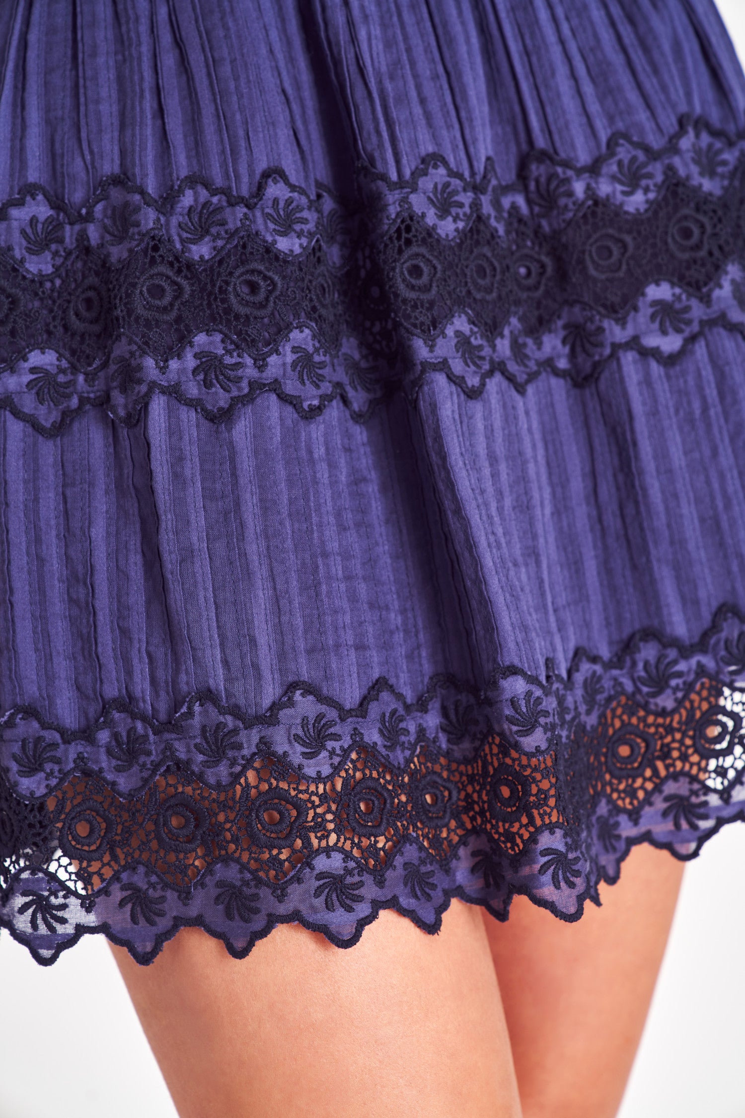 Cinnamon Striped Cotton Mini Dress-morningim