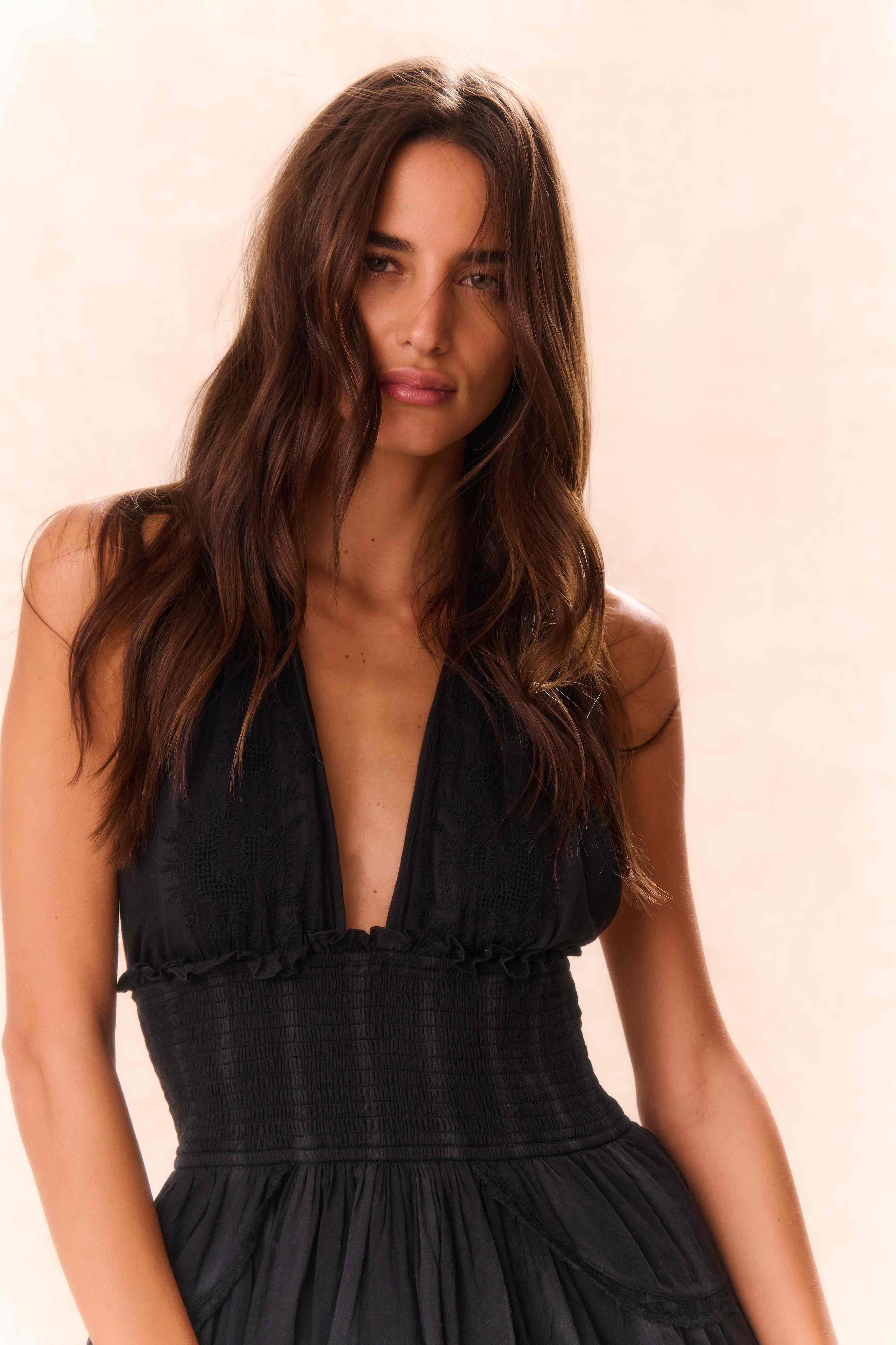 Deanna Heritage Halter Mini Dress-morningim