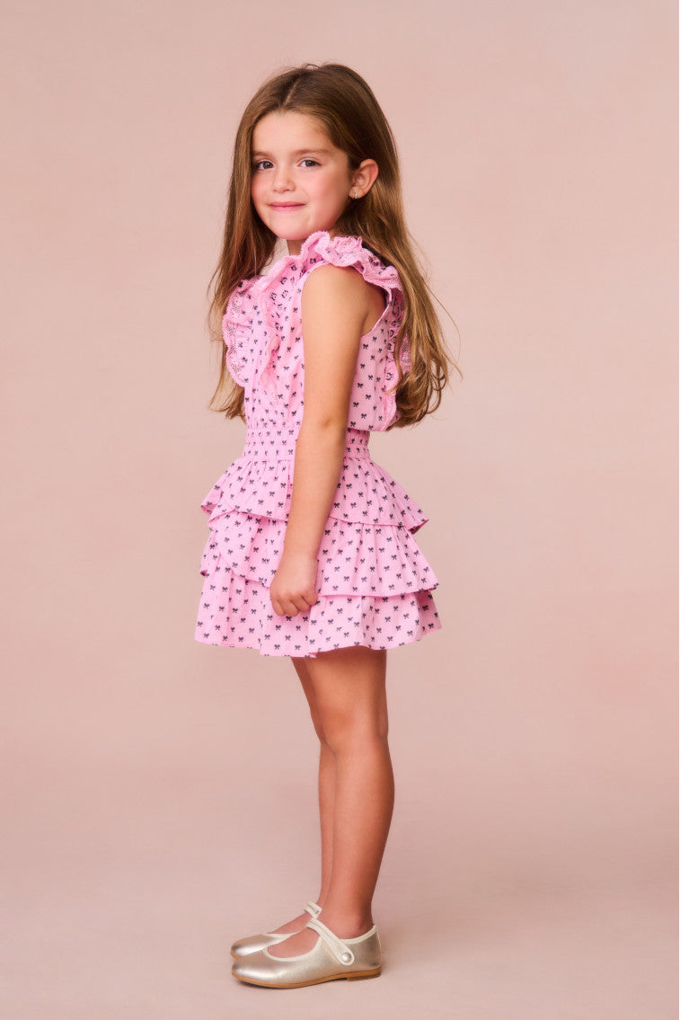 Girls Decker Cotton Bow Dress-morningim