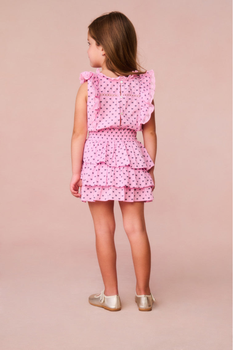Girls Decker Cotton Bow Dress-morningim