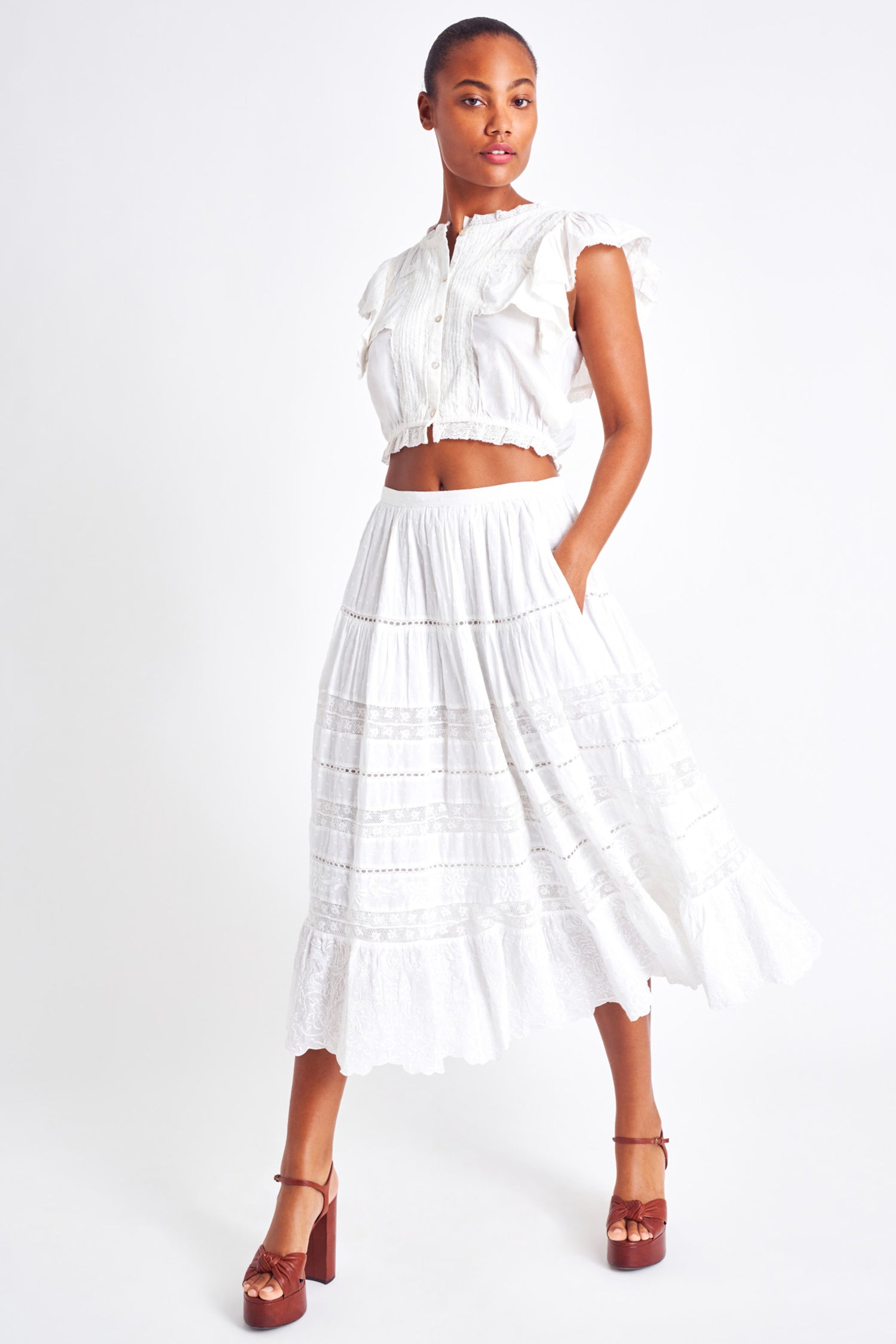 Donna Heritage Midi Skirt-morningim