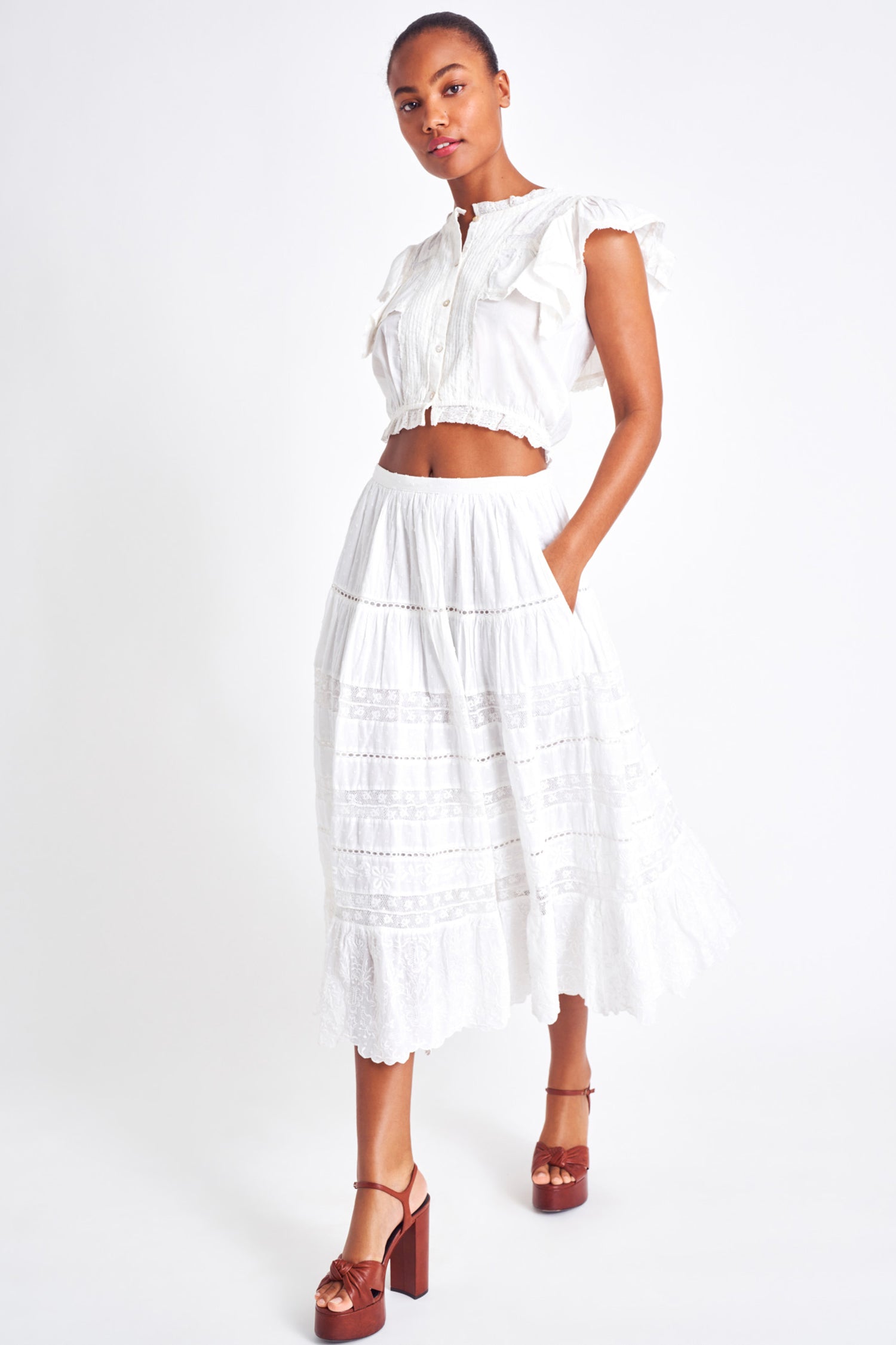 Donna Heritage Midi Skirt-morningim