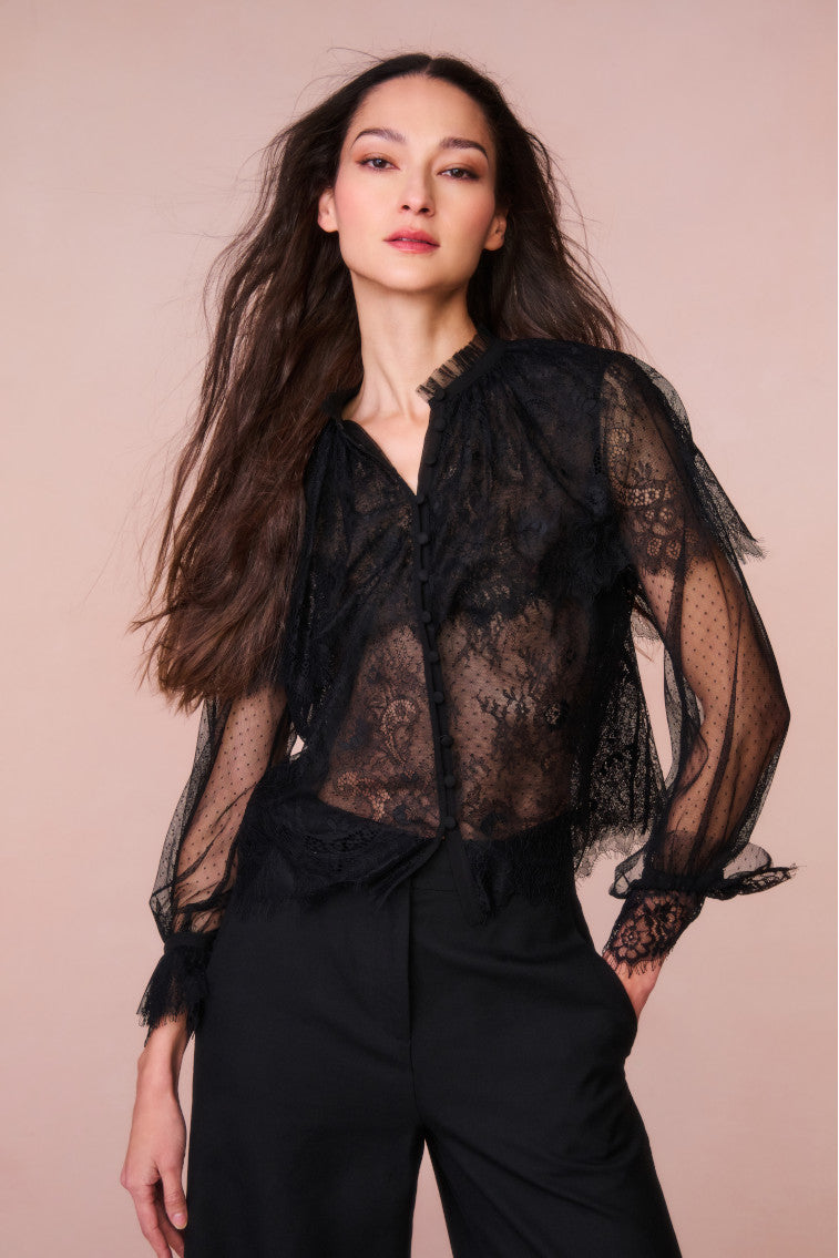 Duquette Sheer Lace Top-morningim