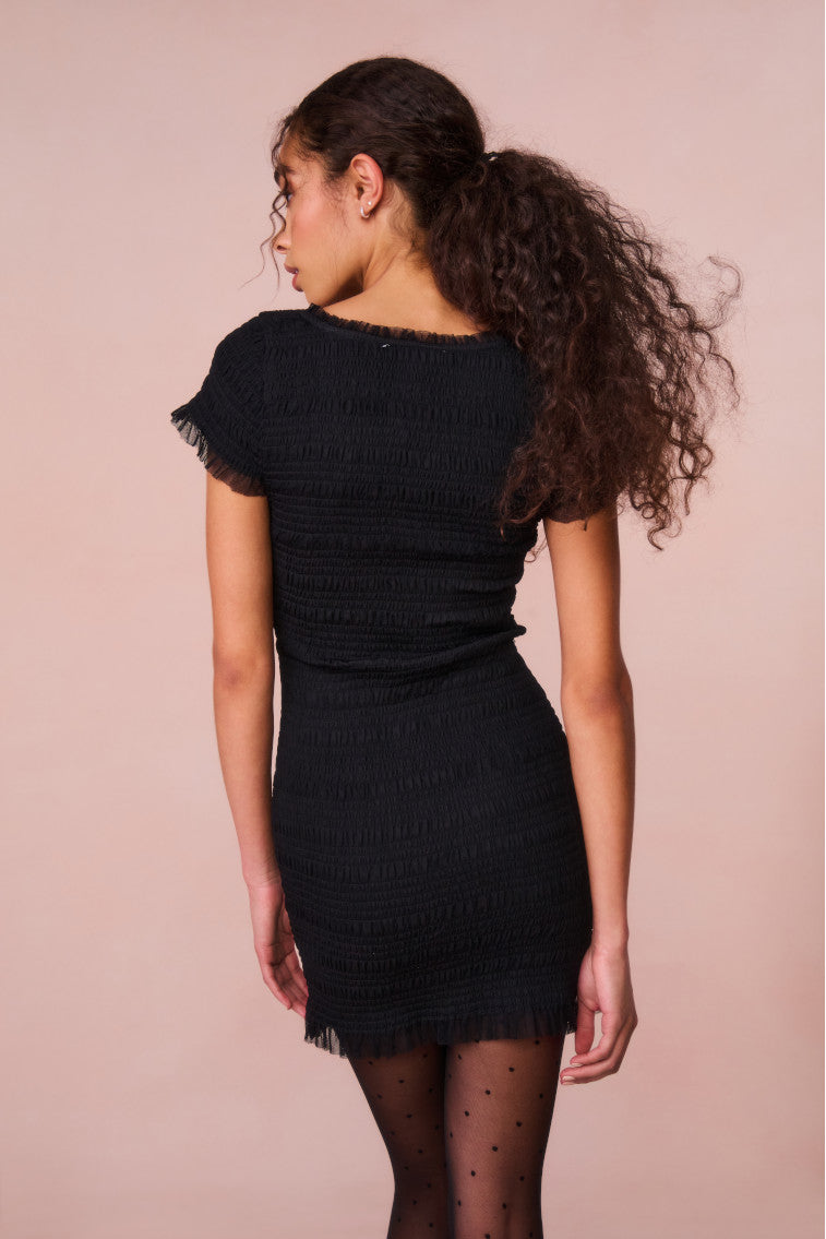 Esca Smocked Mini Dress-morningim