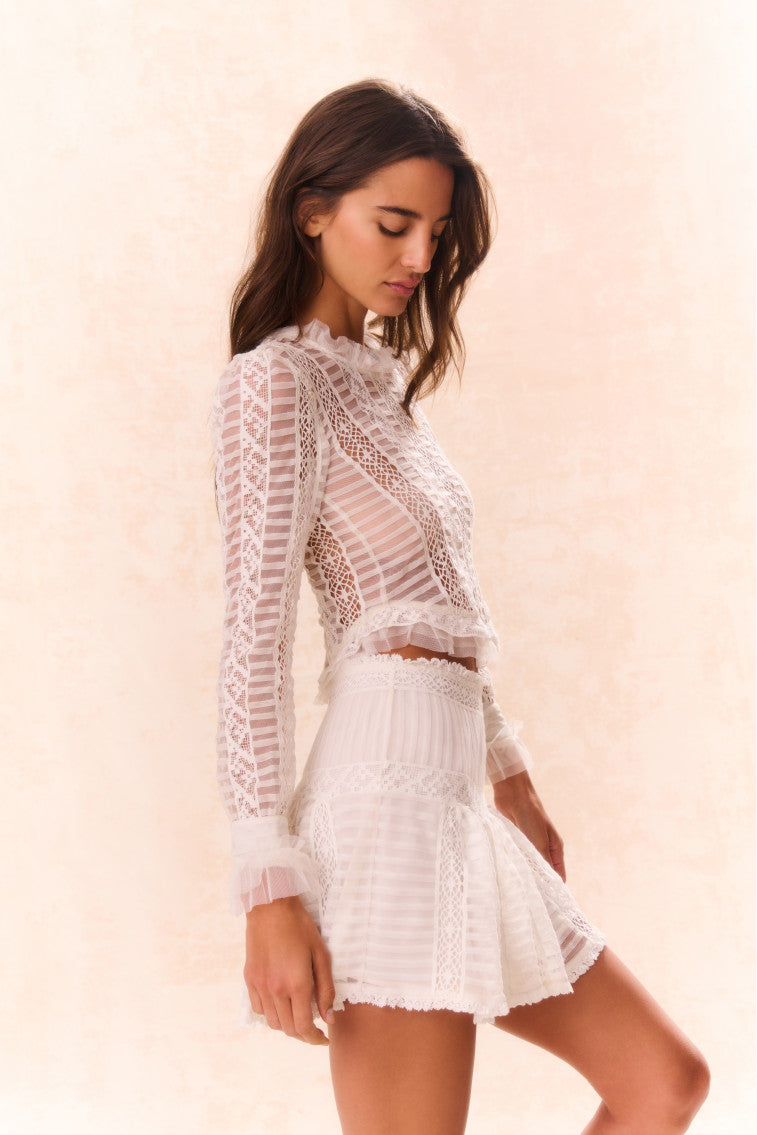 Etheline Crochet Lace Long Sleeve Top-morningim