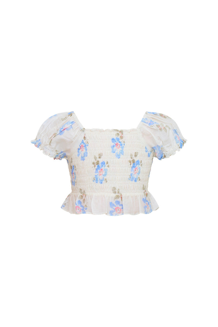 Girls Fabielle Smocked Top-morningim