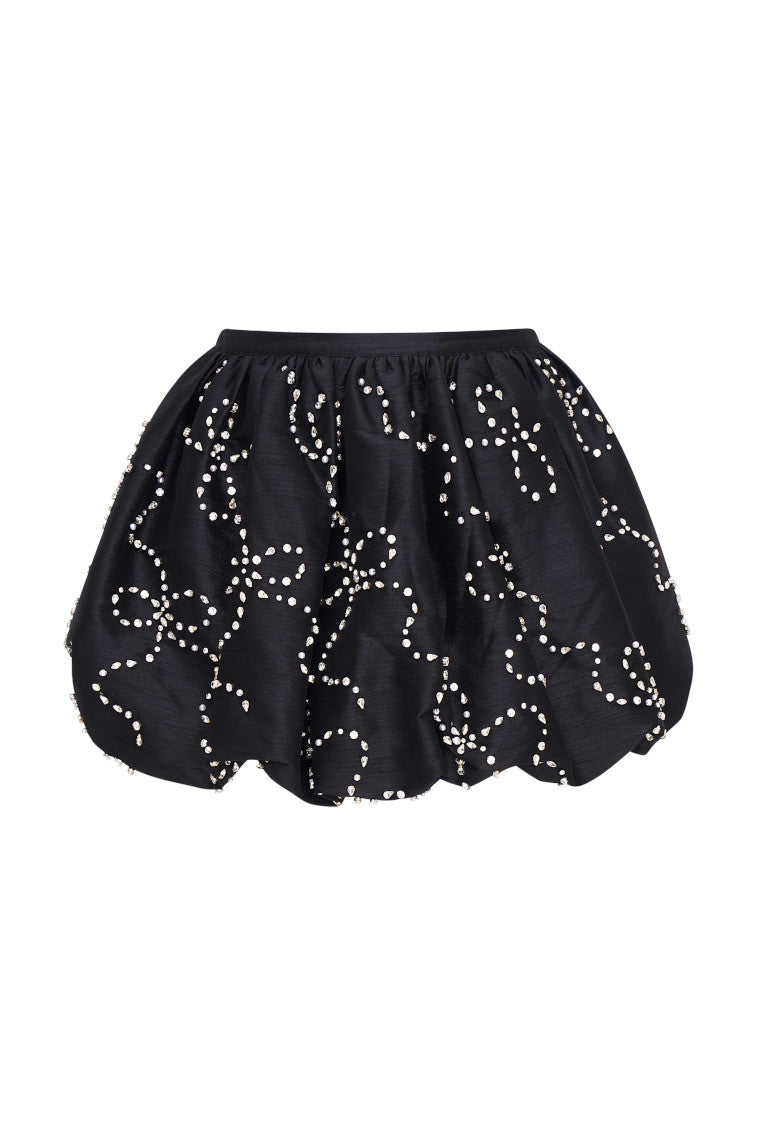 Flince Embellished Mini Bubble Skirt-morningim