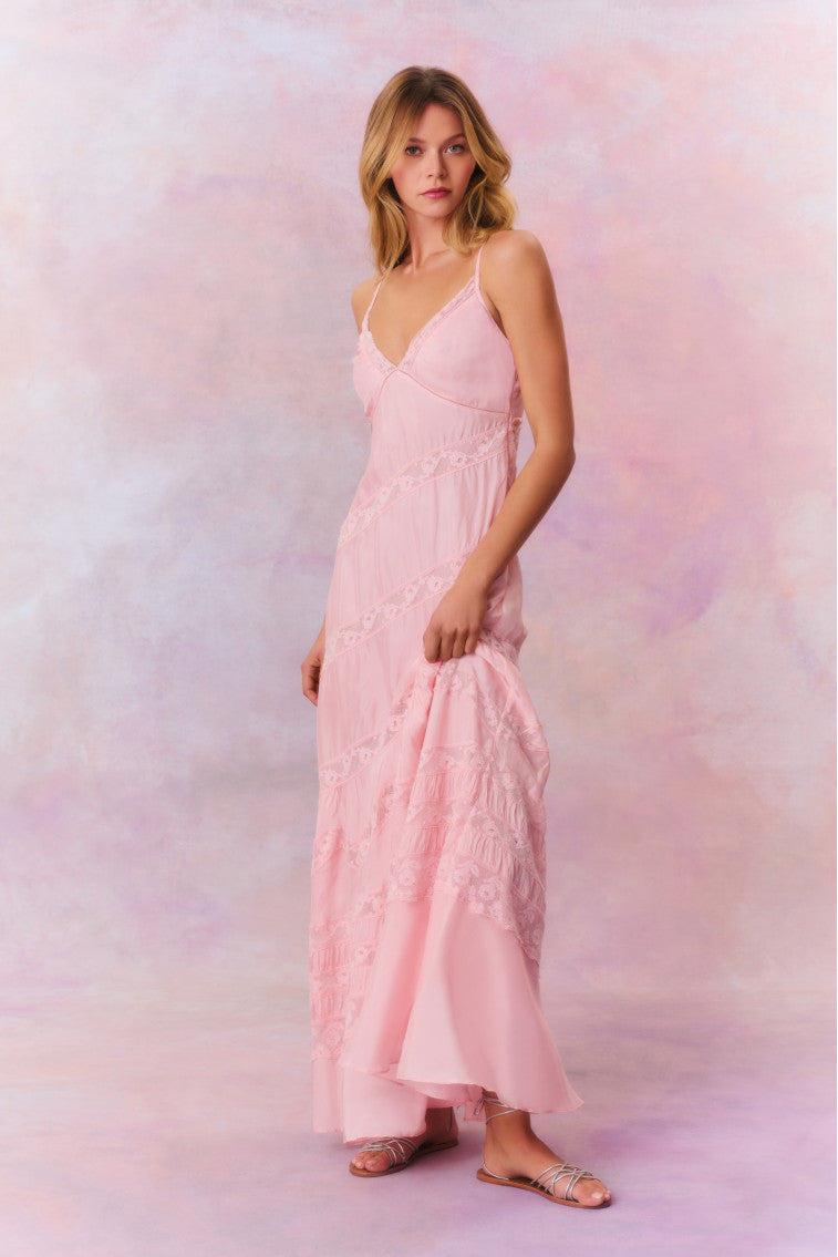 Idalia Habotai Silk Maxi Dress-morningim