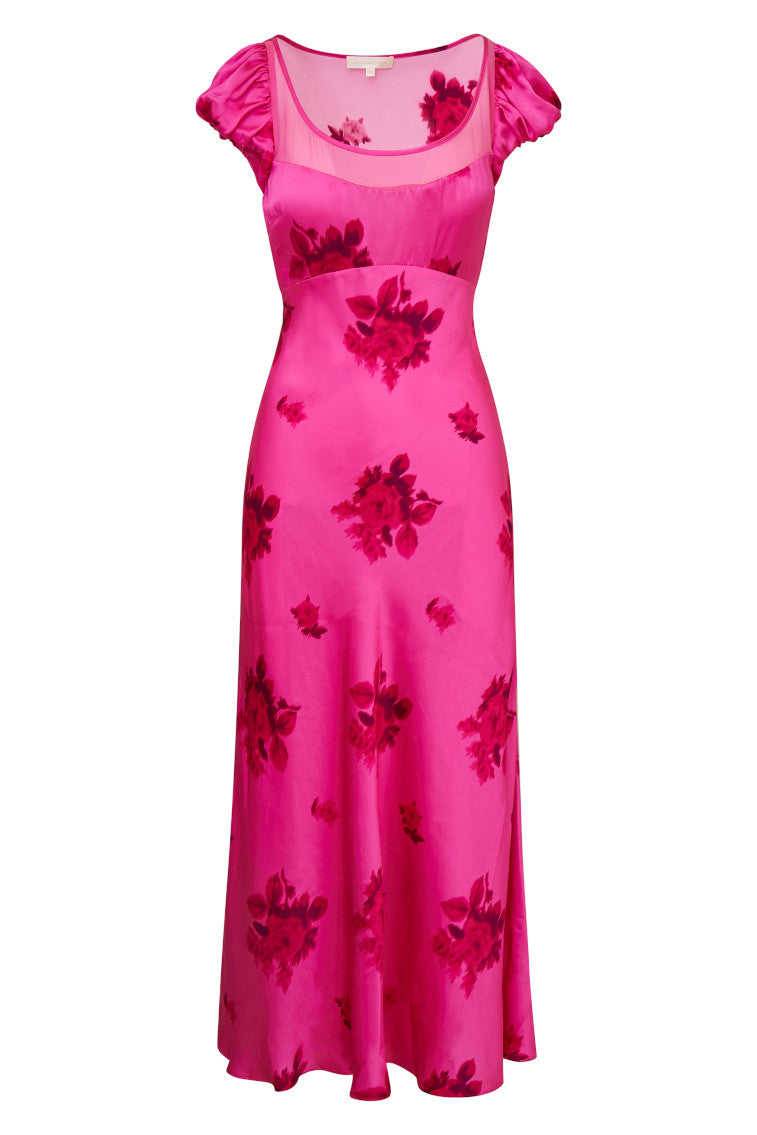 Joelette Floral Satin Maxi Dress-morningim