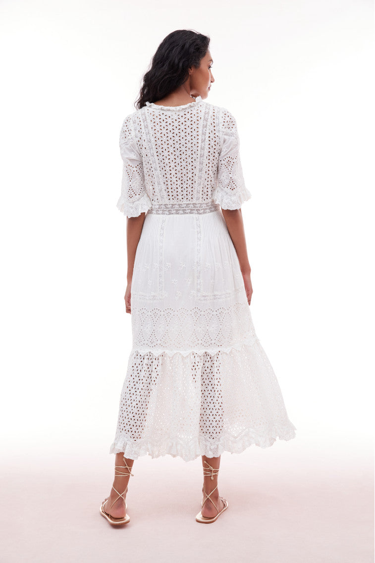 Botina Eyelet Midi Dress-morningim