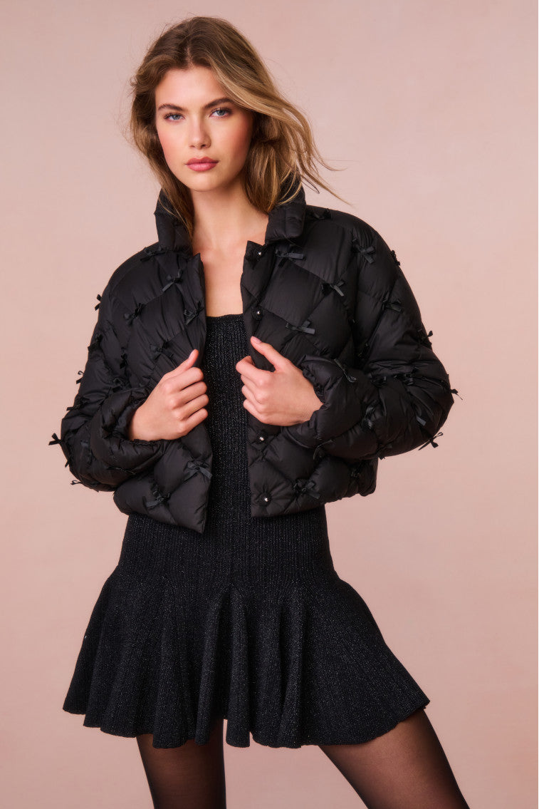 Kasey Quilted Bow-Embellished Jacket-morningim