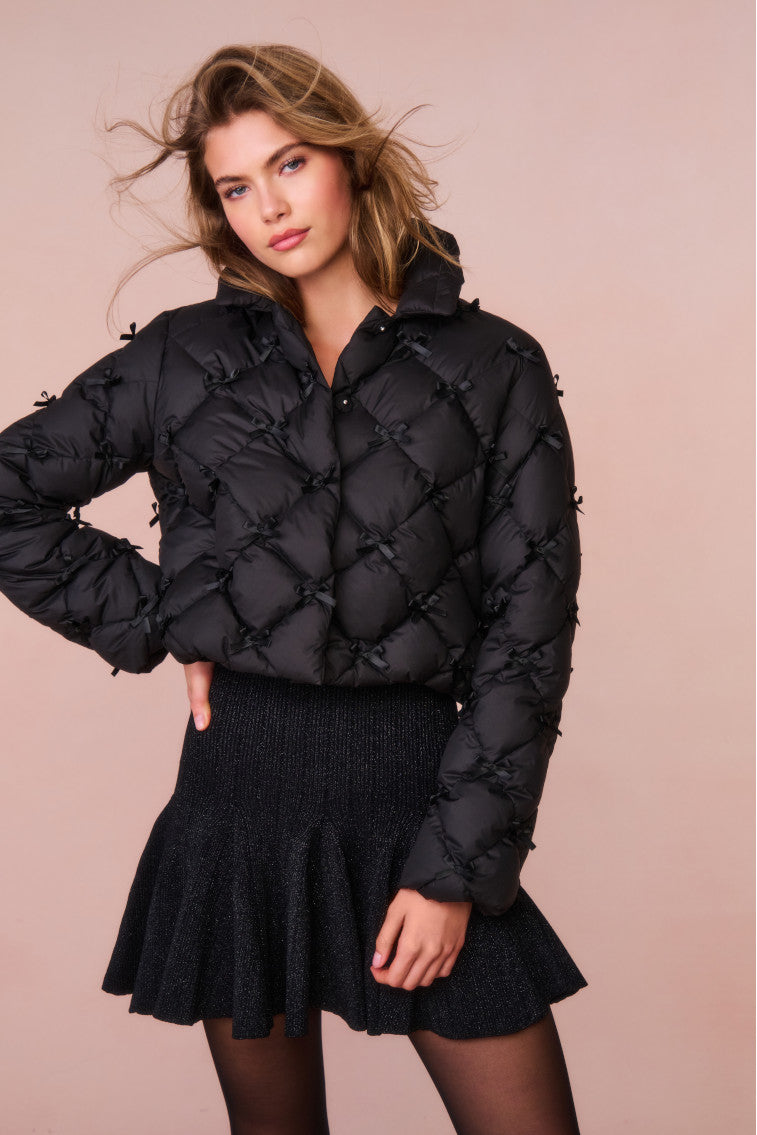 Kasey Quilted Bow-Embellished Jacket-morningim