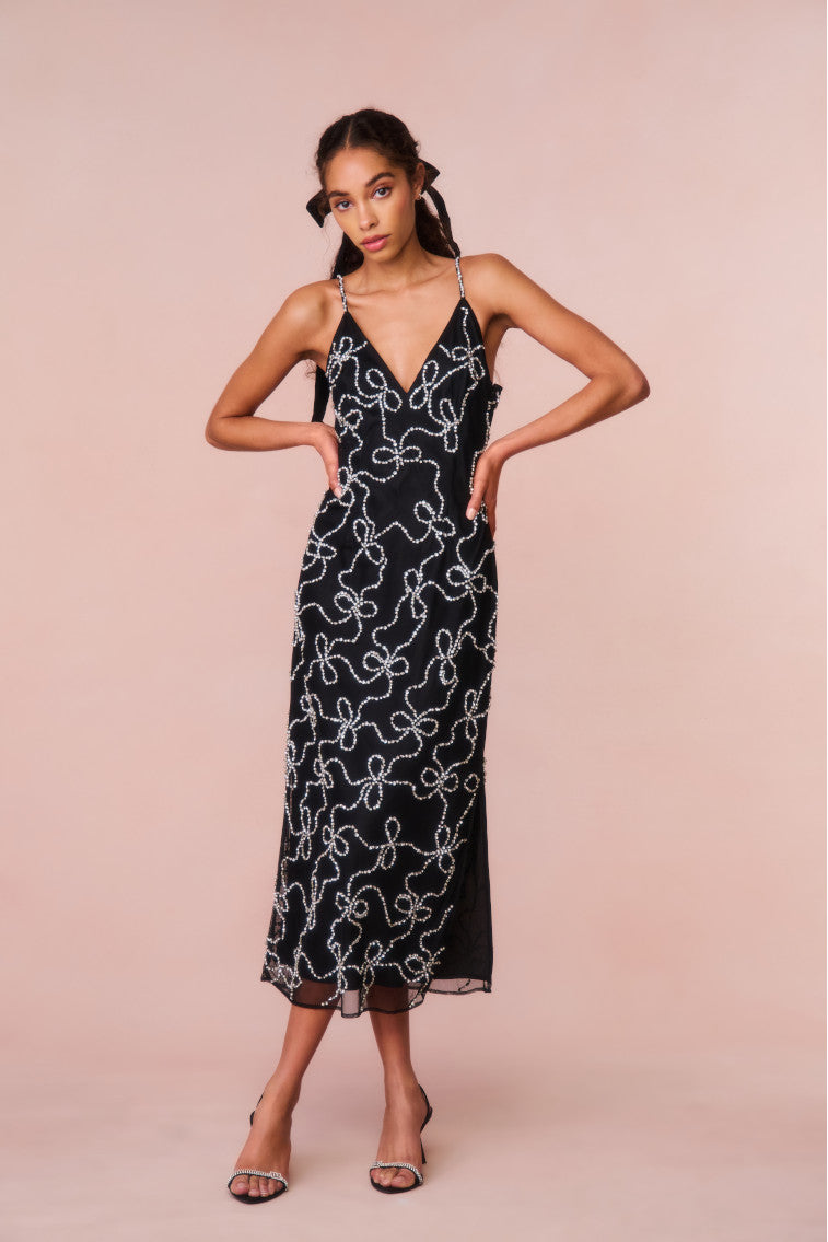 Kaylen Embellished Midi Dress-morningim