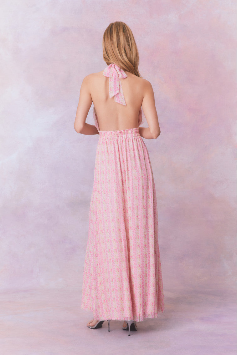 Love Fragrance Halter Maxi Dress-morningim