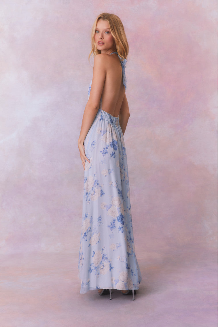 Love Fragrance Halter Maxi Dress-morningim