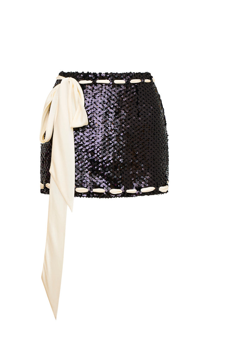 Lovina Sequined Mini Skirt-morningim