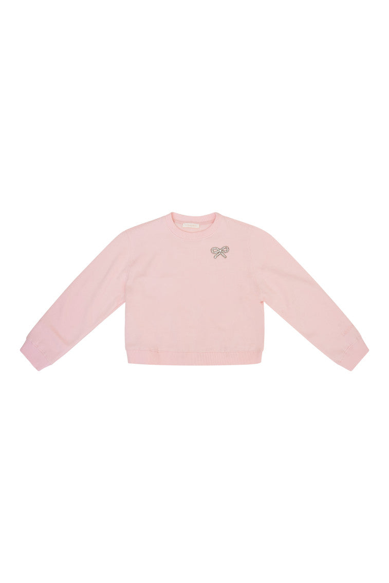 Girls Lumi Crystal Bow Fleece Pullover-morningim