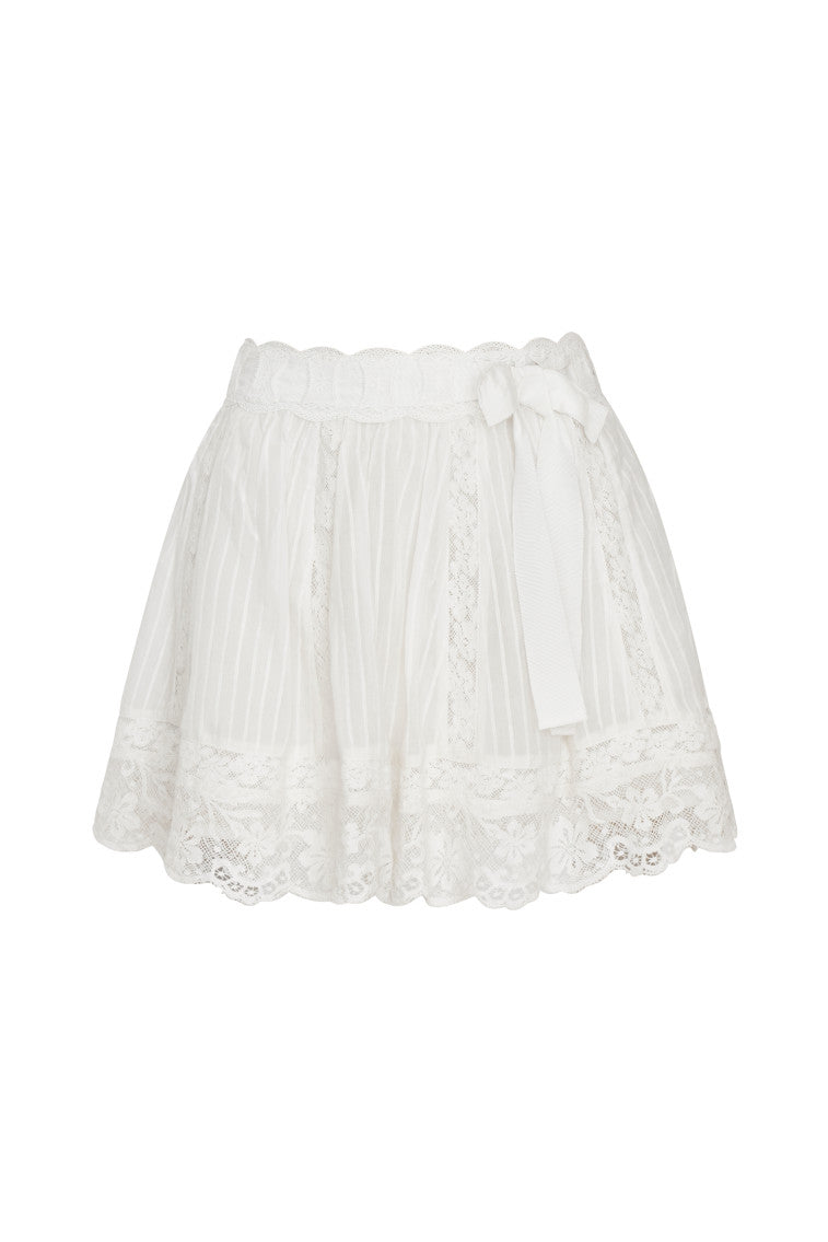 Matera Cotton Stripe Mini Skirt-morningim