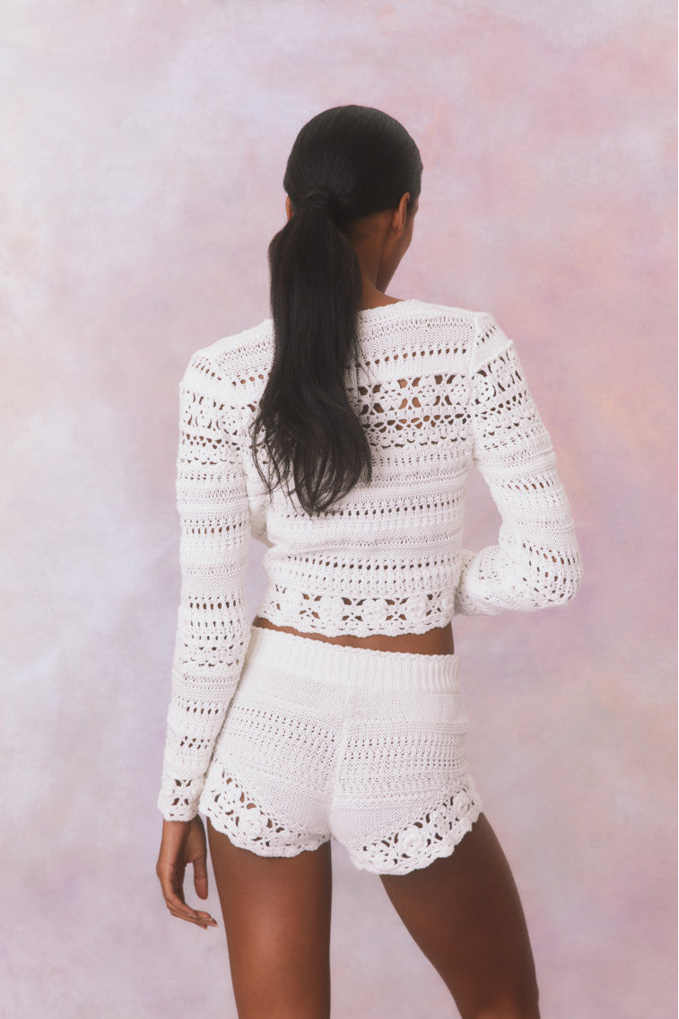 Nevi Cotton Crochet Shorts-morningim