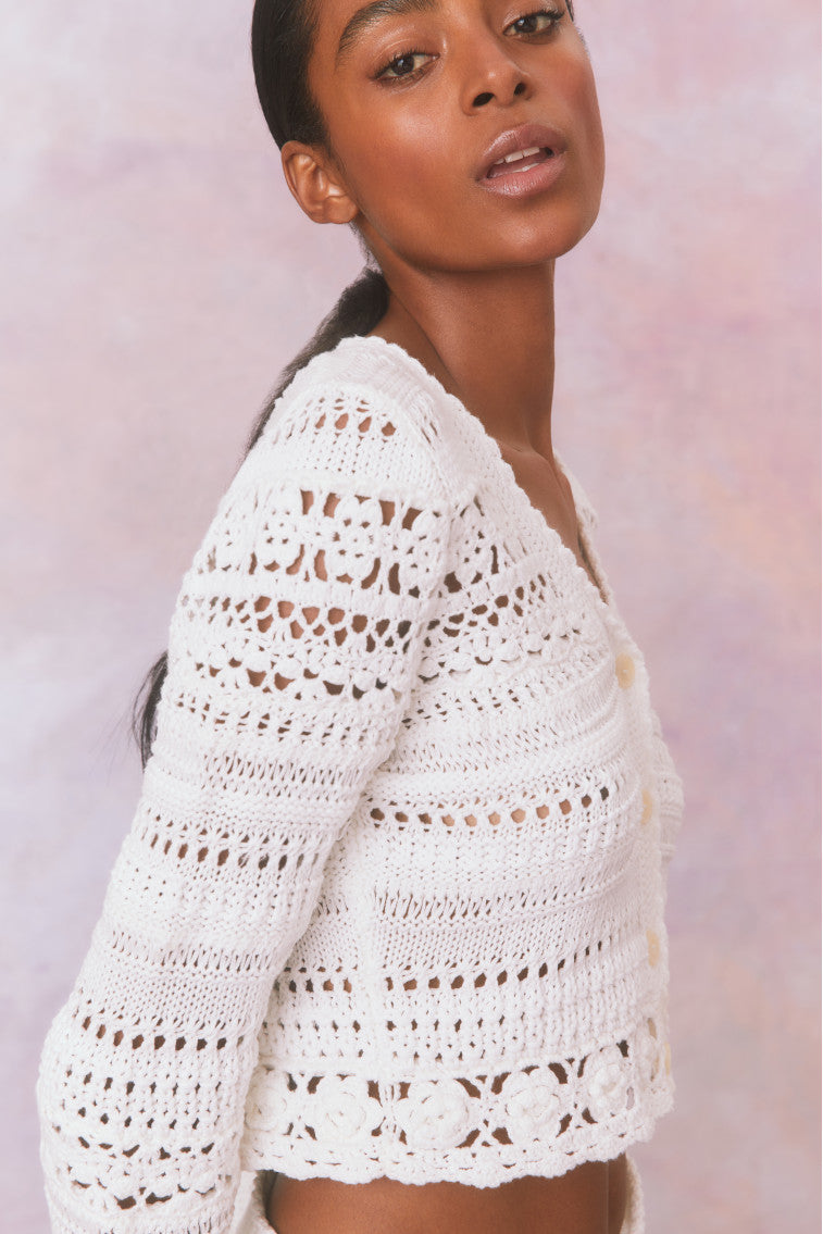 Middleton Cotton Crochet Cardigan-morningim