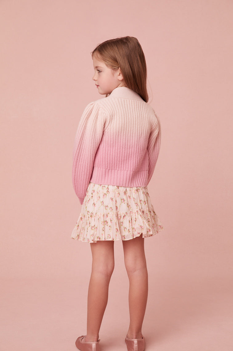 Girls Mini Dip-Dyed Ombré Avignon Cardigan-morningim