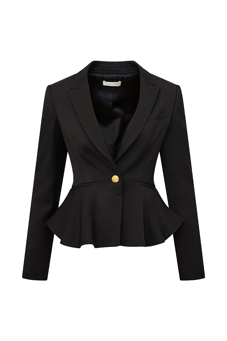 Pantonia Wool-Blend Peplum Blazer-morningim