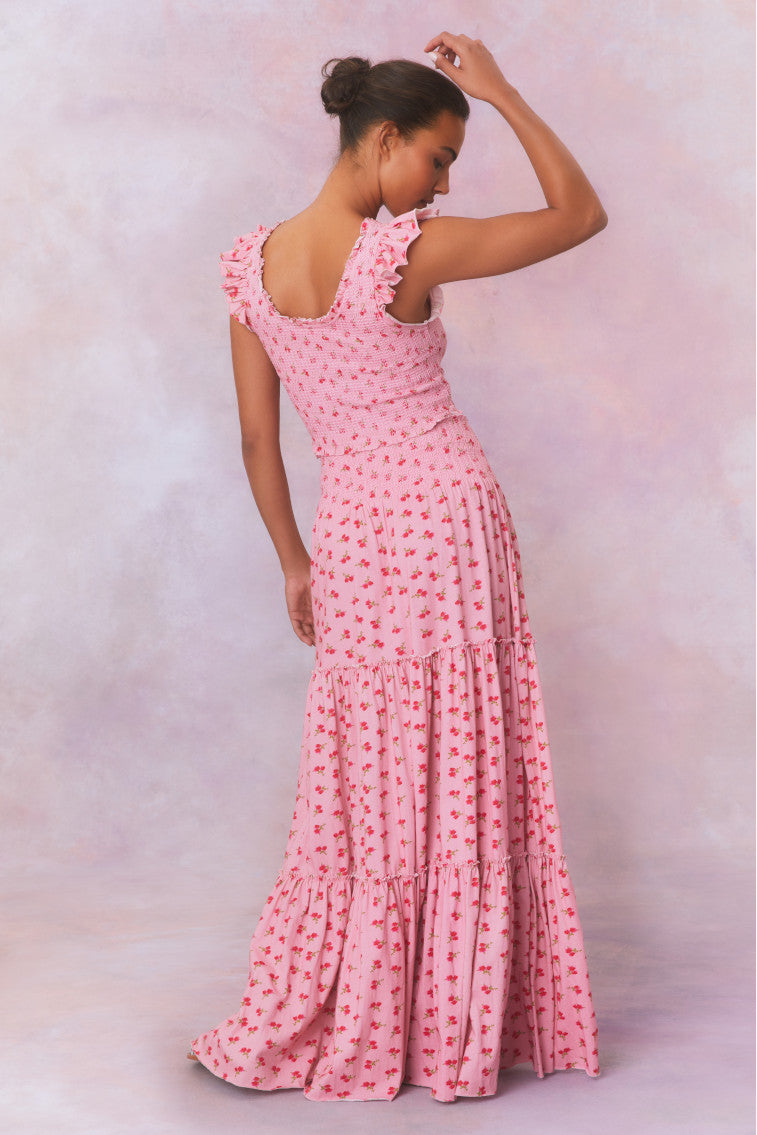 Phia Floral Printed Smocked Maxi Skirt-morningim