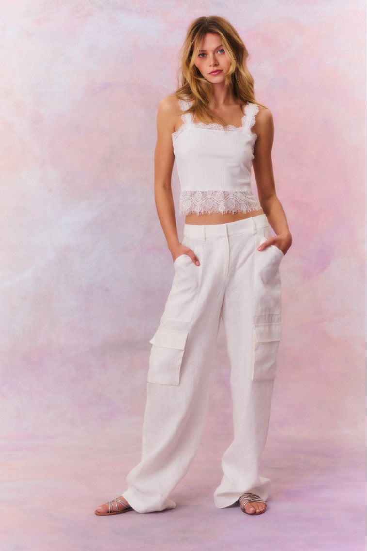 Pora Linen Cargo Pants-morningim