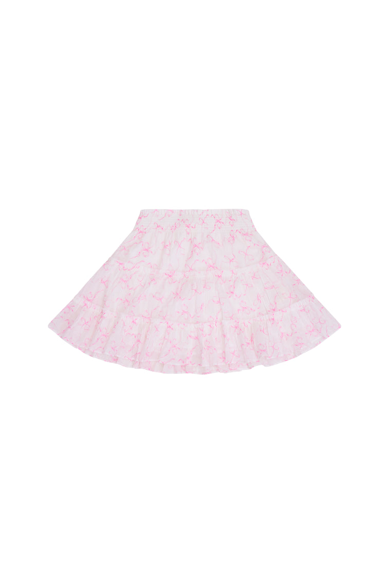 Girls Raf Bow Print Mini Skirt-morningim
