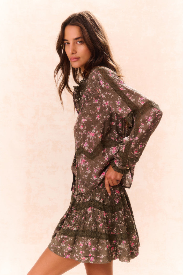 Ravelle Floral Button Down Top-morningim