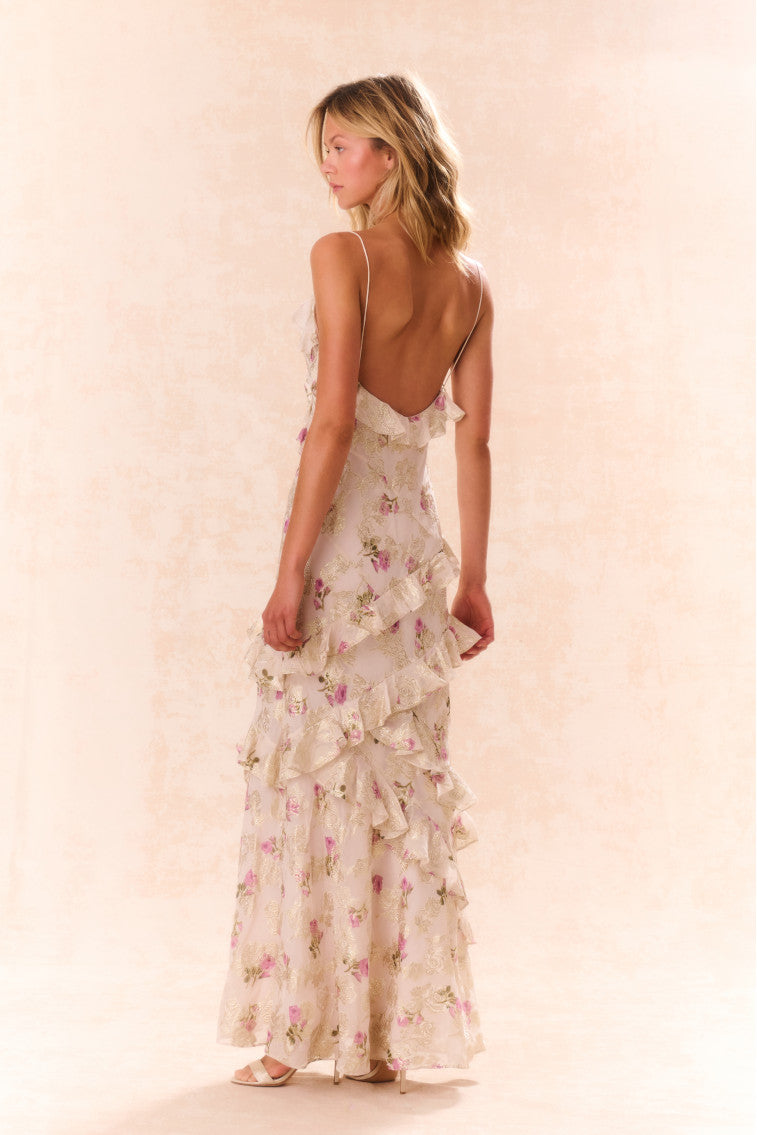 Rialto Floral Silk Maxi Dress-morningim