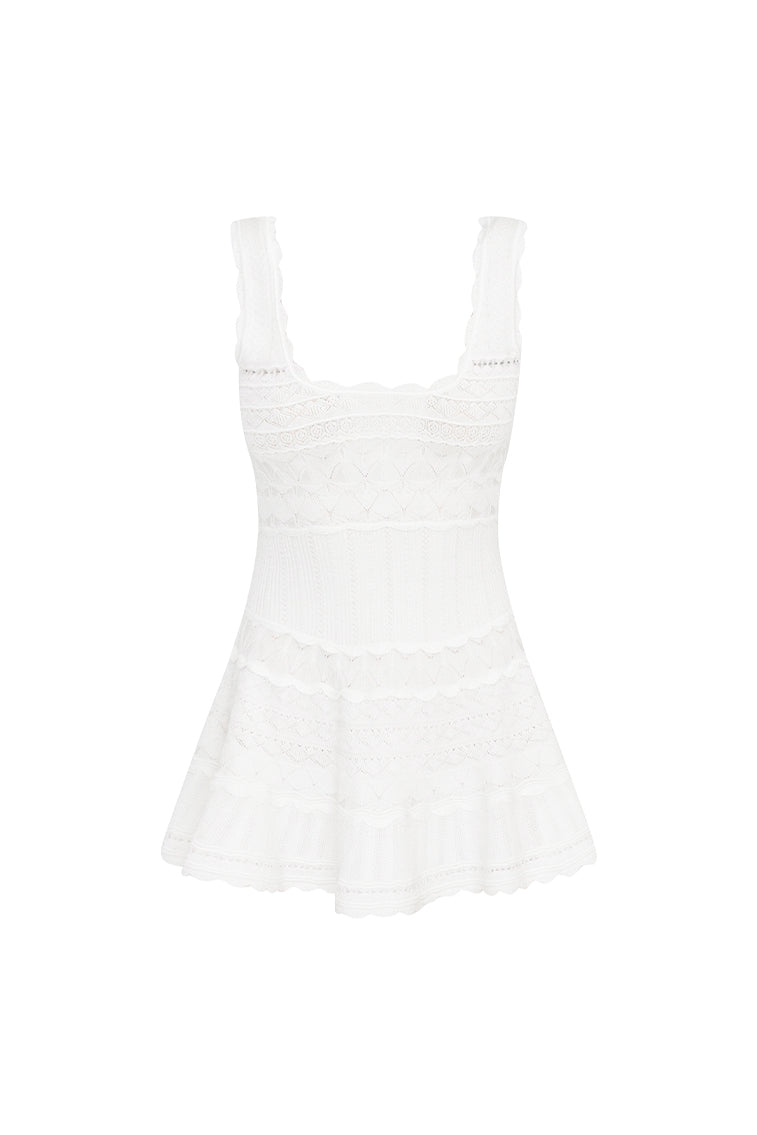 Ronelle Pointelle Scallop Mini Dress-morningim