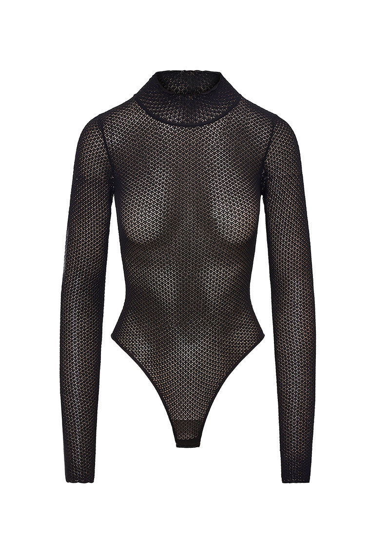 Rosiers Sheer Long Sleeve Bodysuit-morningim