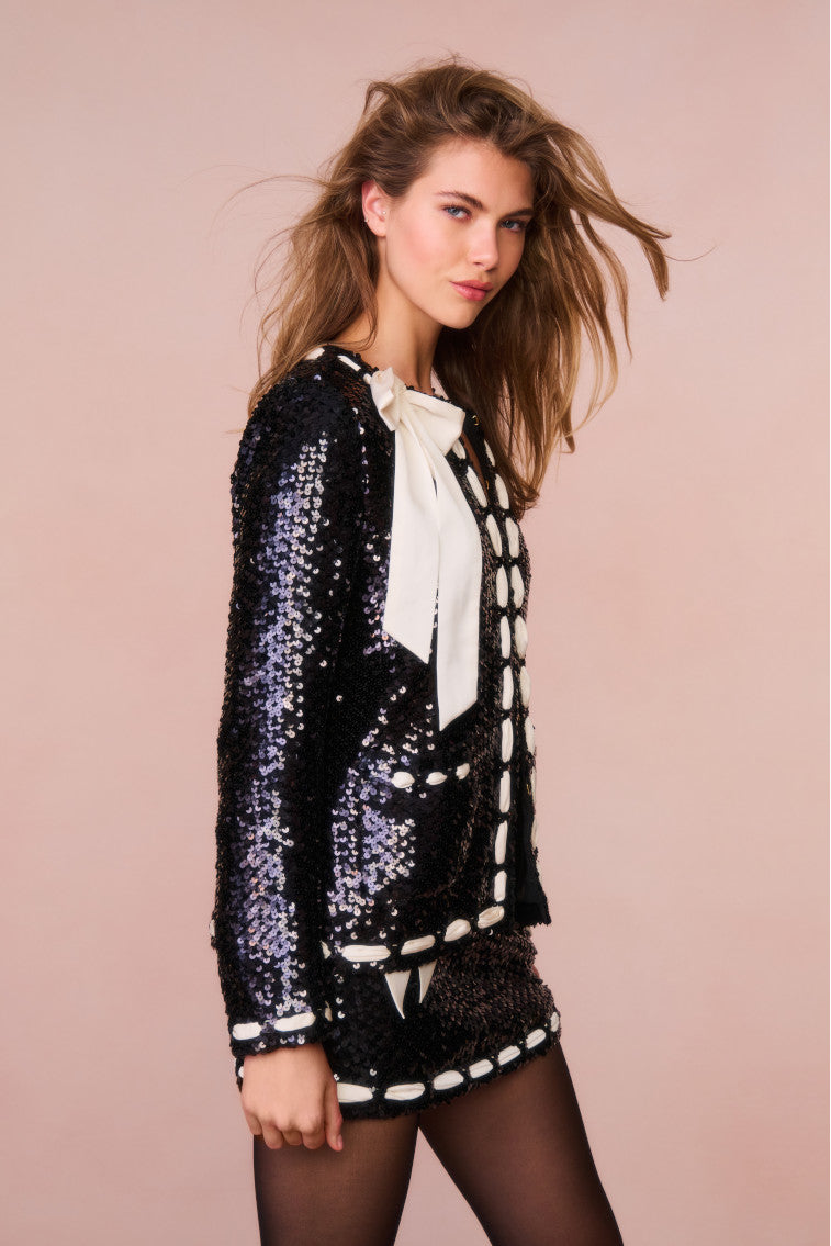Rosina Ribbon Sequined Jacket-morningim