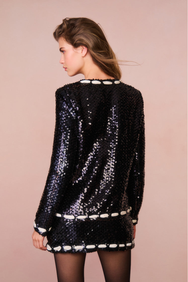 Rosina Ribbon Sequined Jacket-morningim