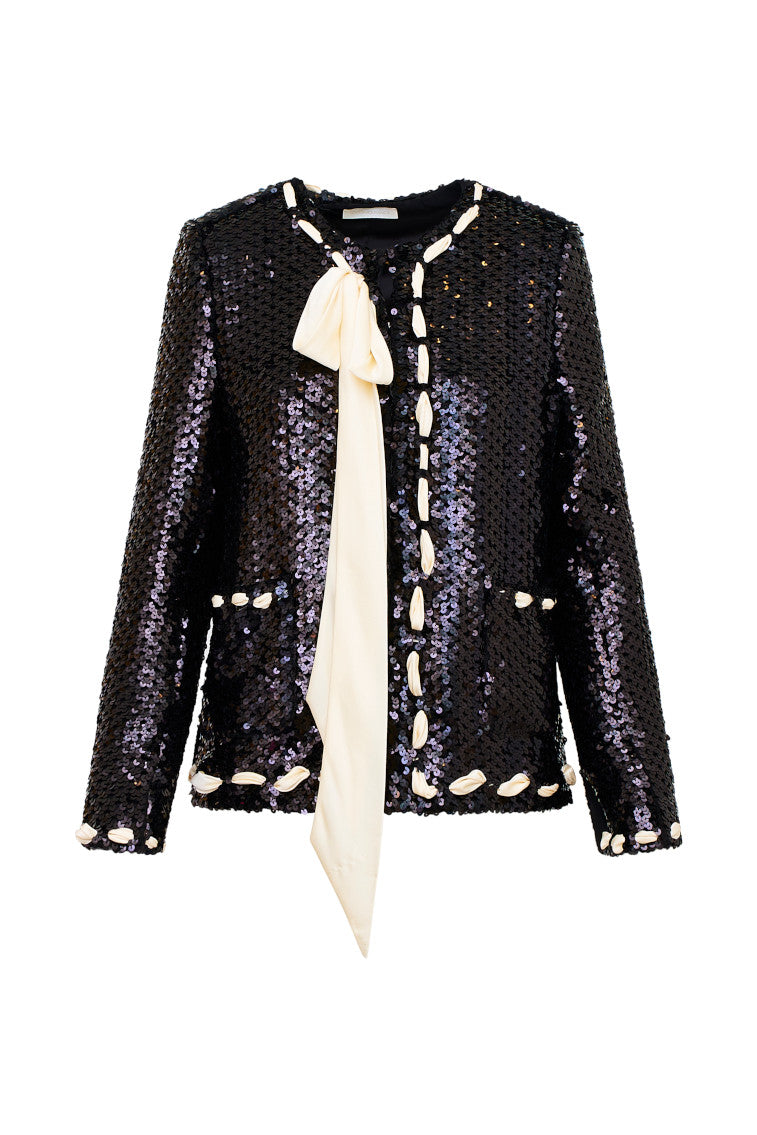 Rosina Ribbon Sequined Jacket-morningim