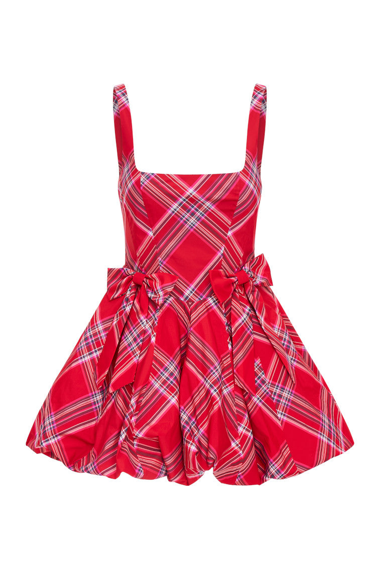 Ruelle Tartan Mini Bubble Dress-morningim