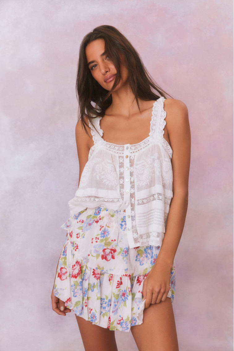 Ruffle Mini Floral Skirt-morningim