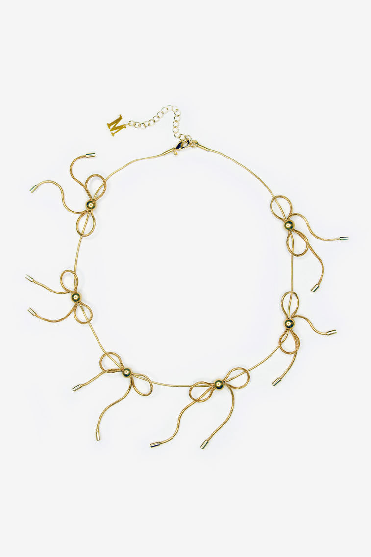 Marland Backus Gold Bow Necklace-morningim