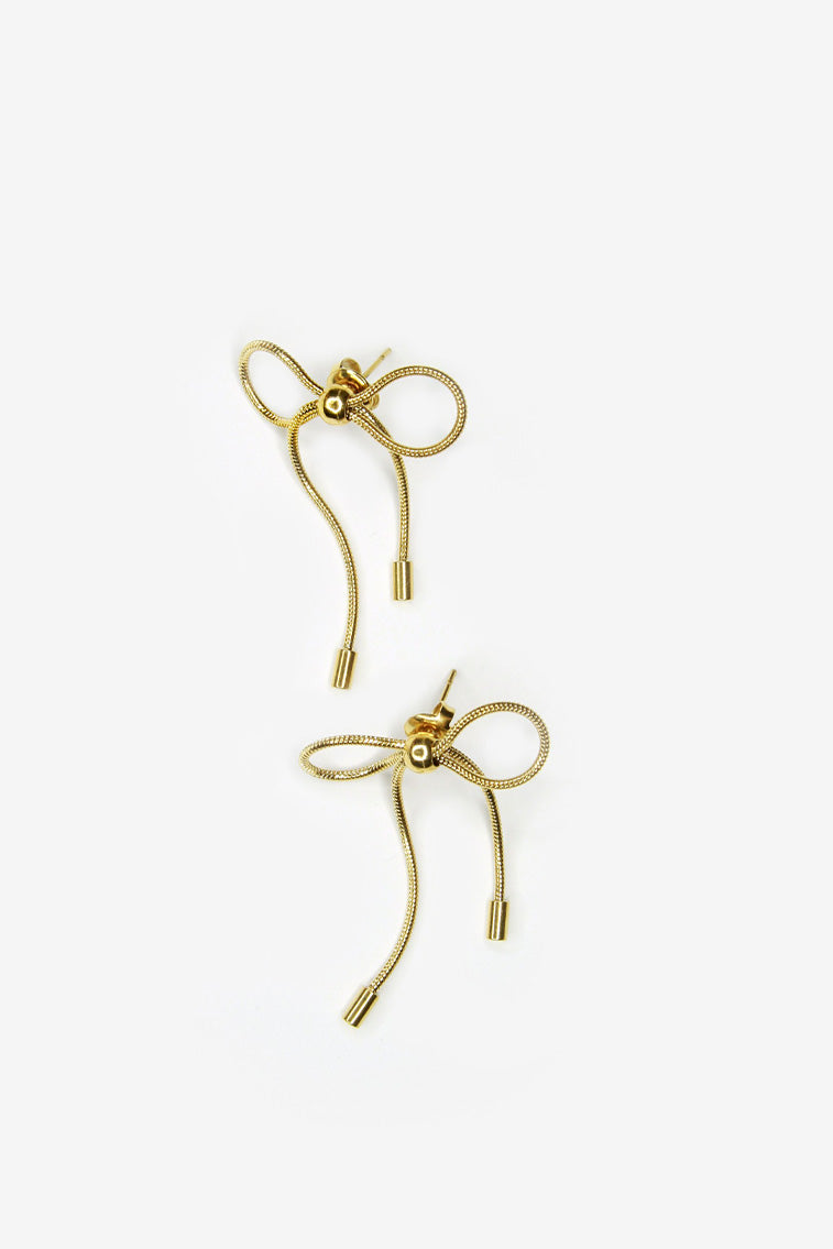 Marland Backus Gold Bow Earrings-morningim